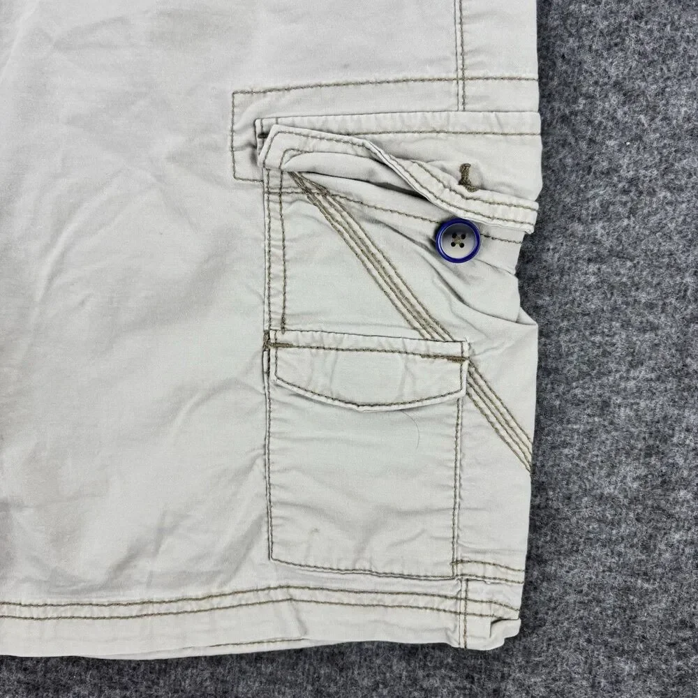 PLUGG FLEX Men’s Cargo Shorts Size 38 Khaki Tan Waist Multi Pocket Cotton Casual